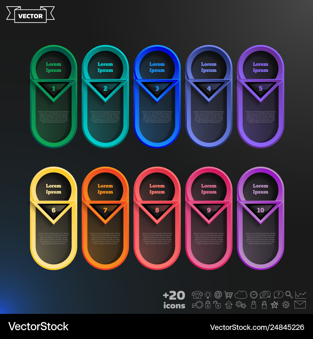 Infographic design list with colorful circles Infographic design list with colorful circles Vector Image