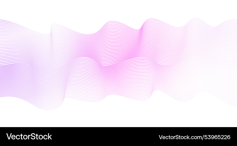Pink squiggle thin curve wave pattern fluid design vector image