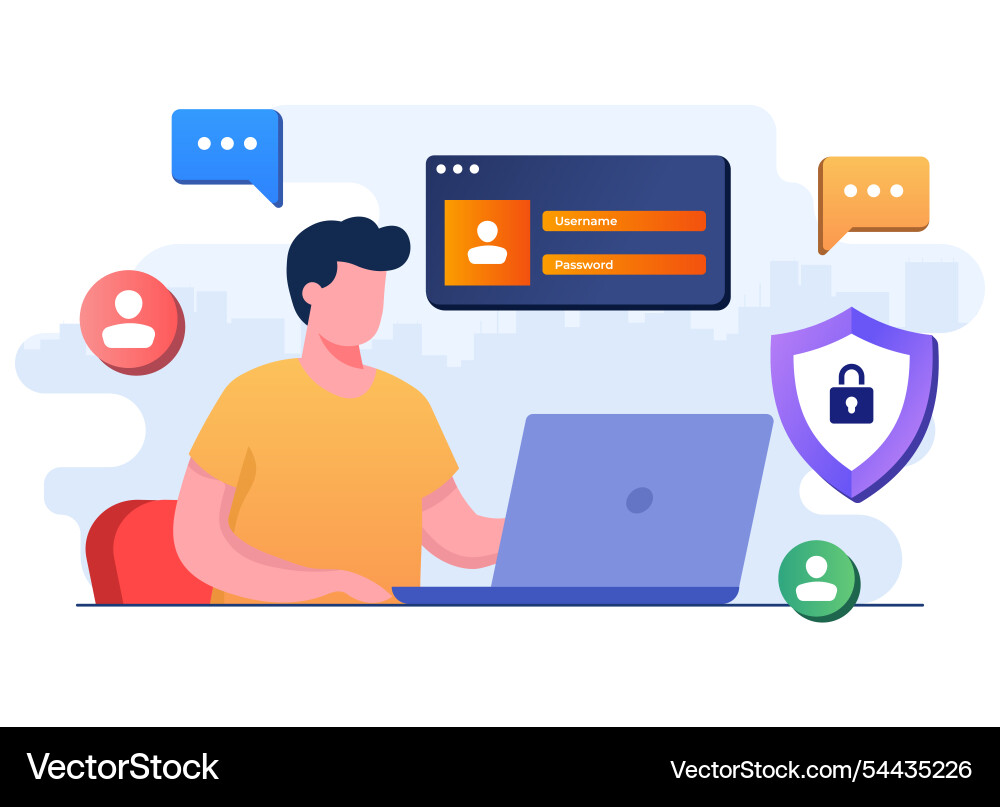 Secure personal data using password protection Secure personal data using password protection vector image