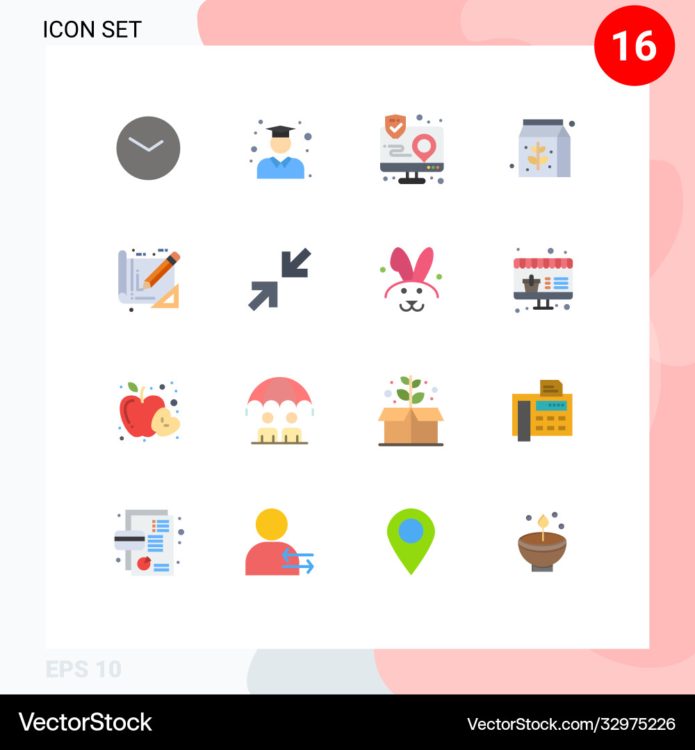 Set 16 flat colors on grid for architecture Vector Image