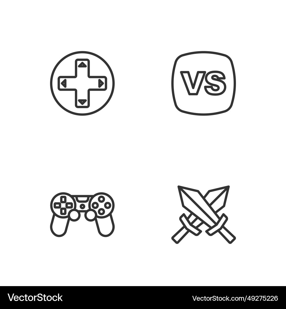 Set line sword for game controller joystick Set line sword for game controller joystick vector image