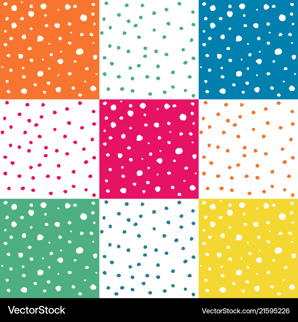 Set of seamless colorful dots pattern Vector Image