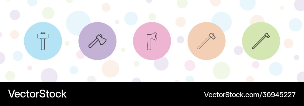 5 construct icons vector image