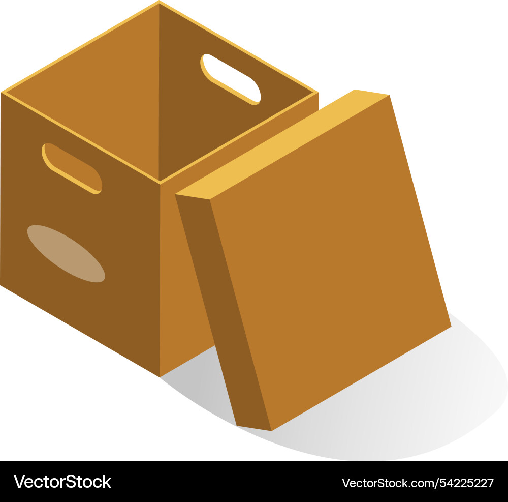 A simple cardboard storage box with removable A simple cardboard storage box with removable vector image