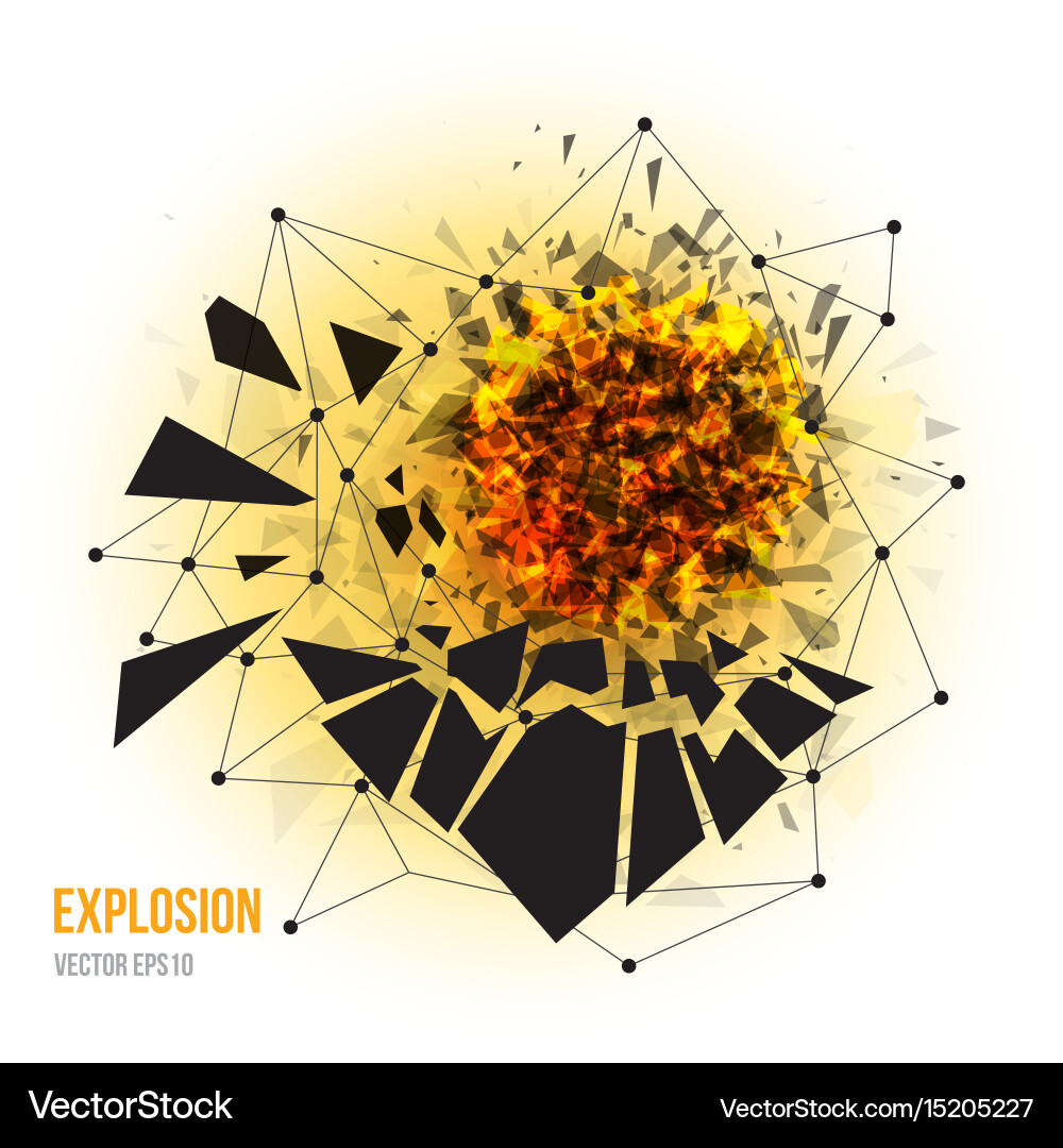 Abstract explosion with sharp debris vector image