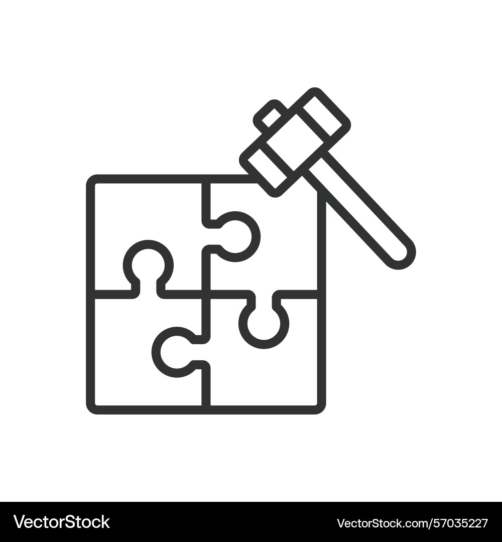 Brute force solution icon in line design Brute force solution icon in line design vector image