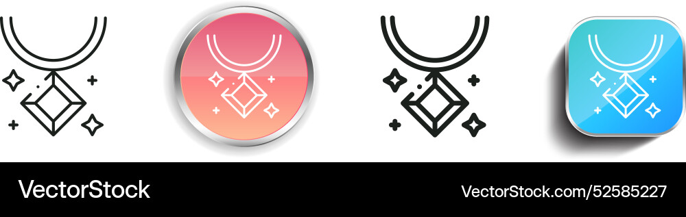 Charm icon thin linear regular and button style Charm icon thin linear regular and button style Vector Image