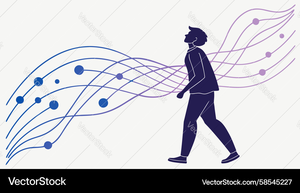 Data Flow Person Vector Image