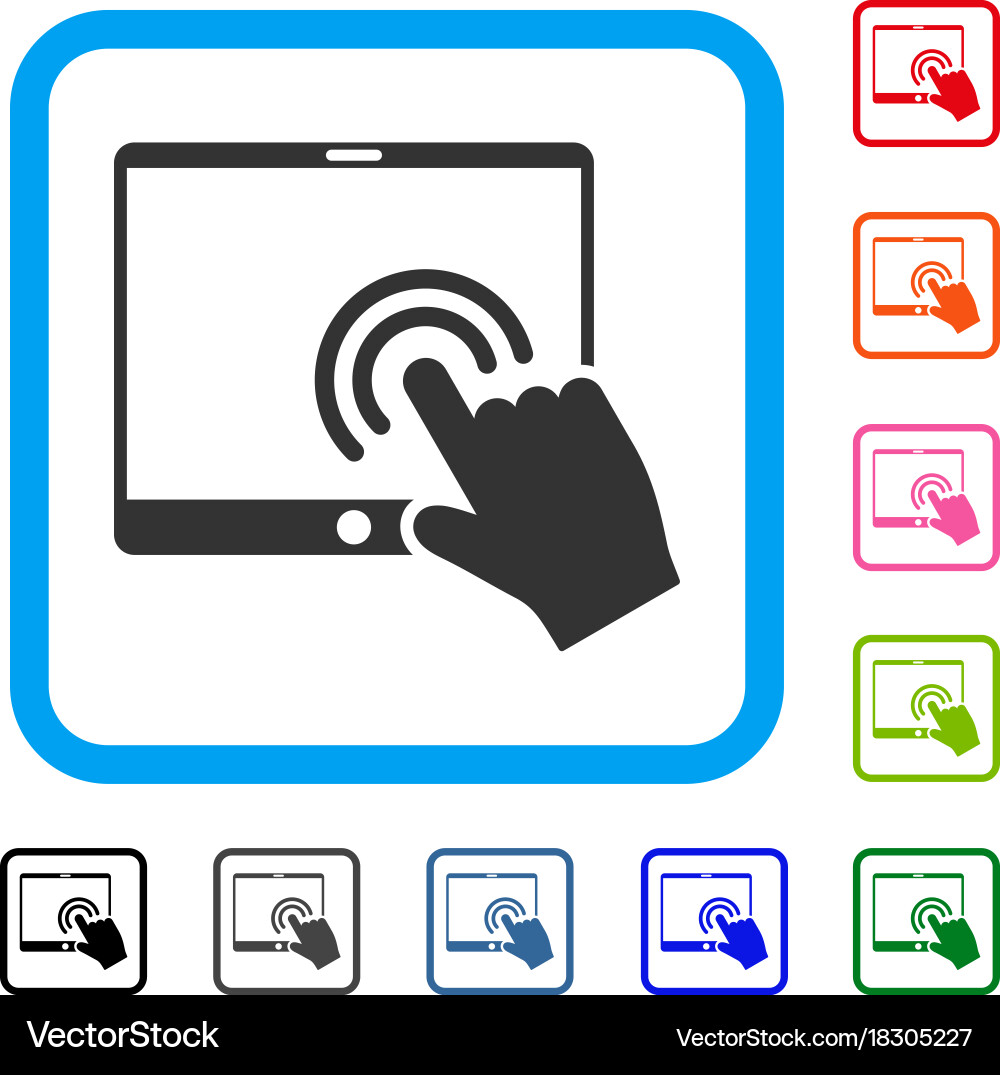 Double click tablet framed icon Vector Image