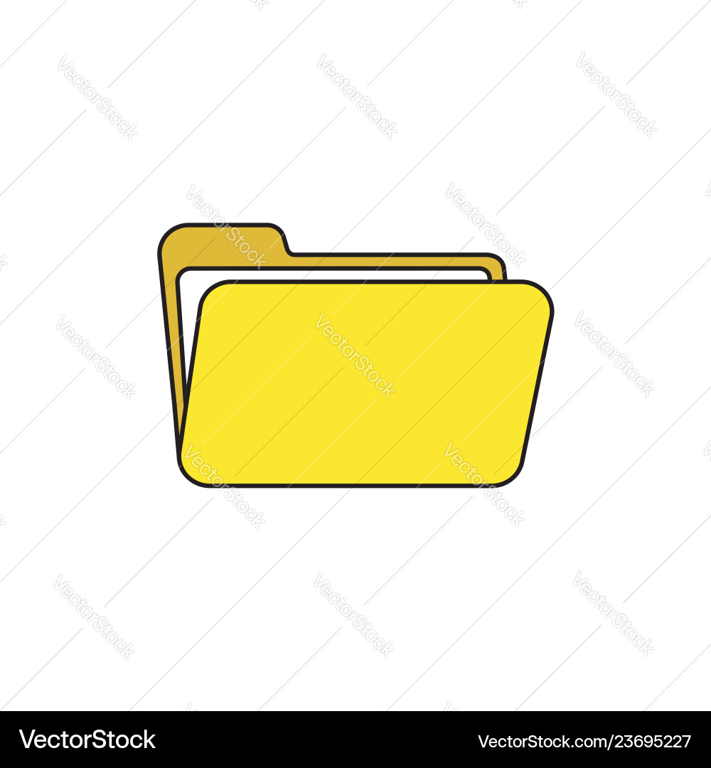 Flat design style of open folder icon on white Flat design style of open folder icon on white Vector Image