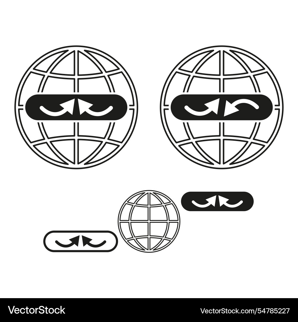 Global arrow icons rotating navigation symbol vector image