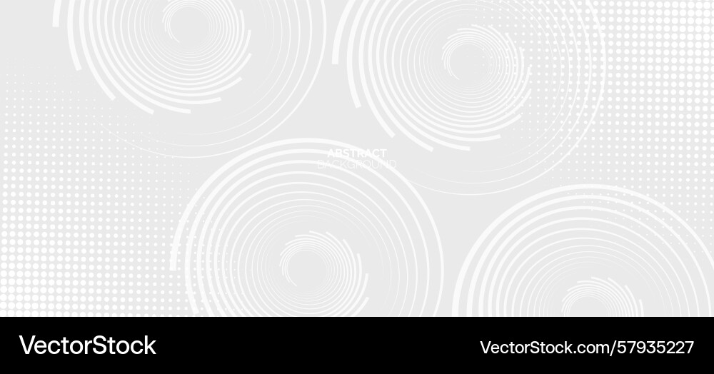 Grey abstract background with white circle lines Vector Image
