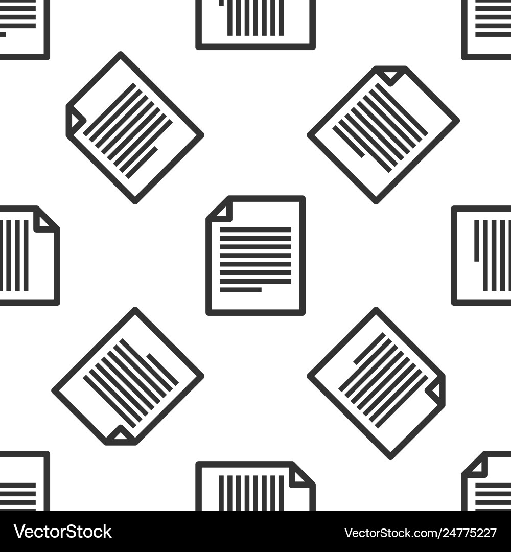 Grey document icon isolated seamless pattern Grey document icon isolated seamless pattern Vector Image