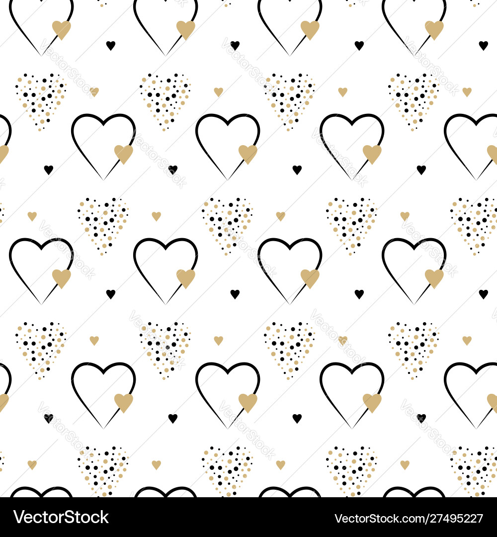 Heart Valentine Seamless Pattern Vector Image