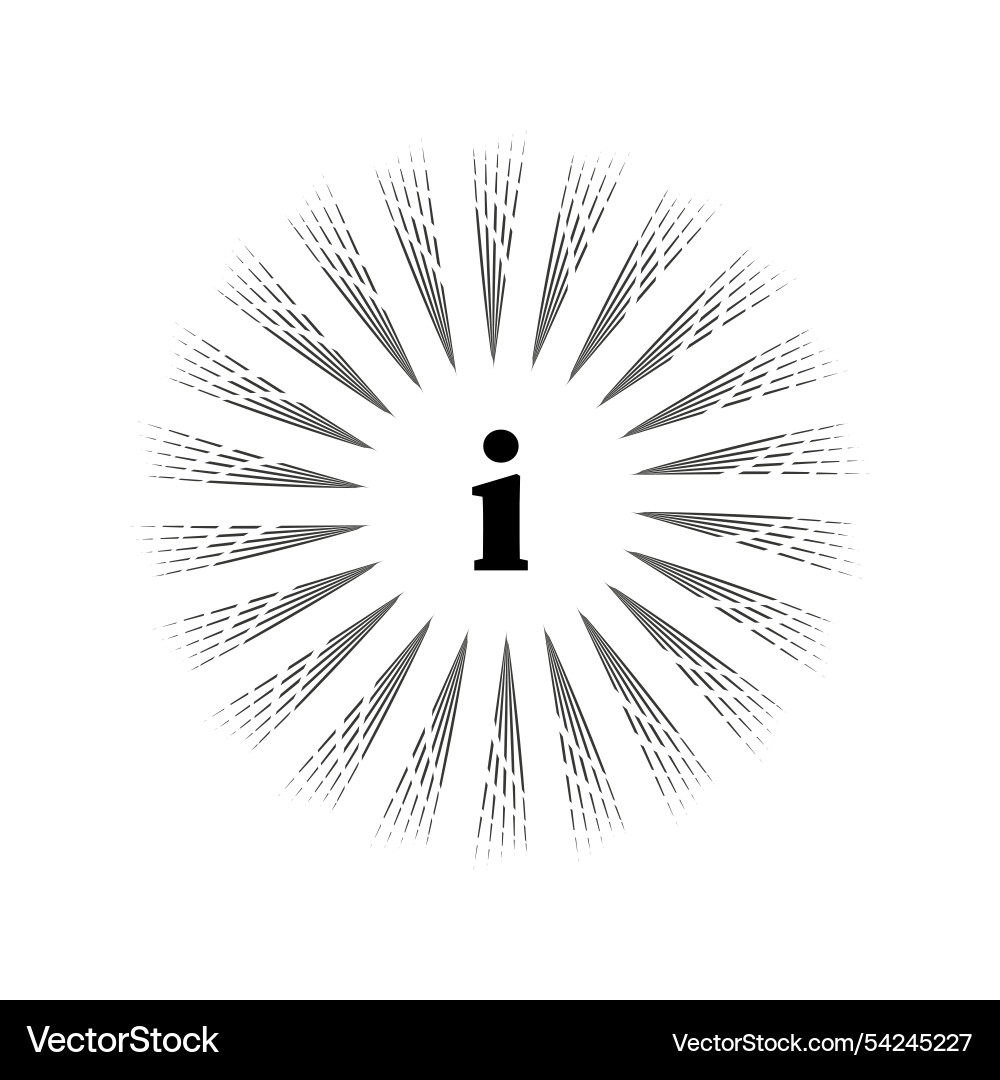 Information icon radiating lines data concept Vector Image