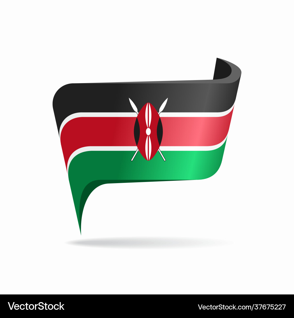 Kenyan flag map pointer layout Kenyan flag map pointer layout vector image