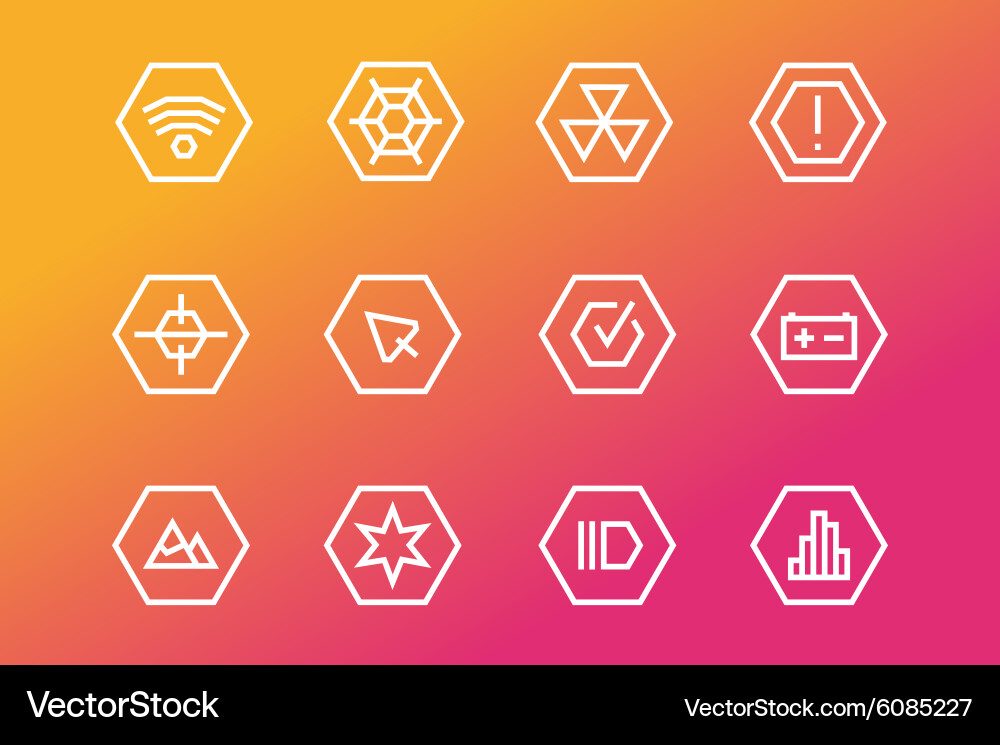 Modern Tech UI Icons Set Vector Image