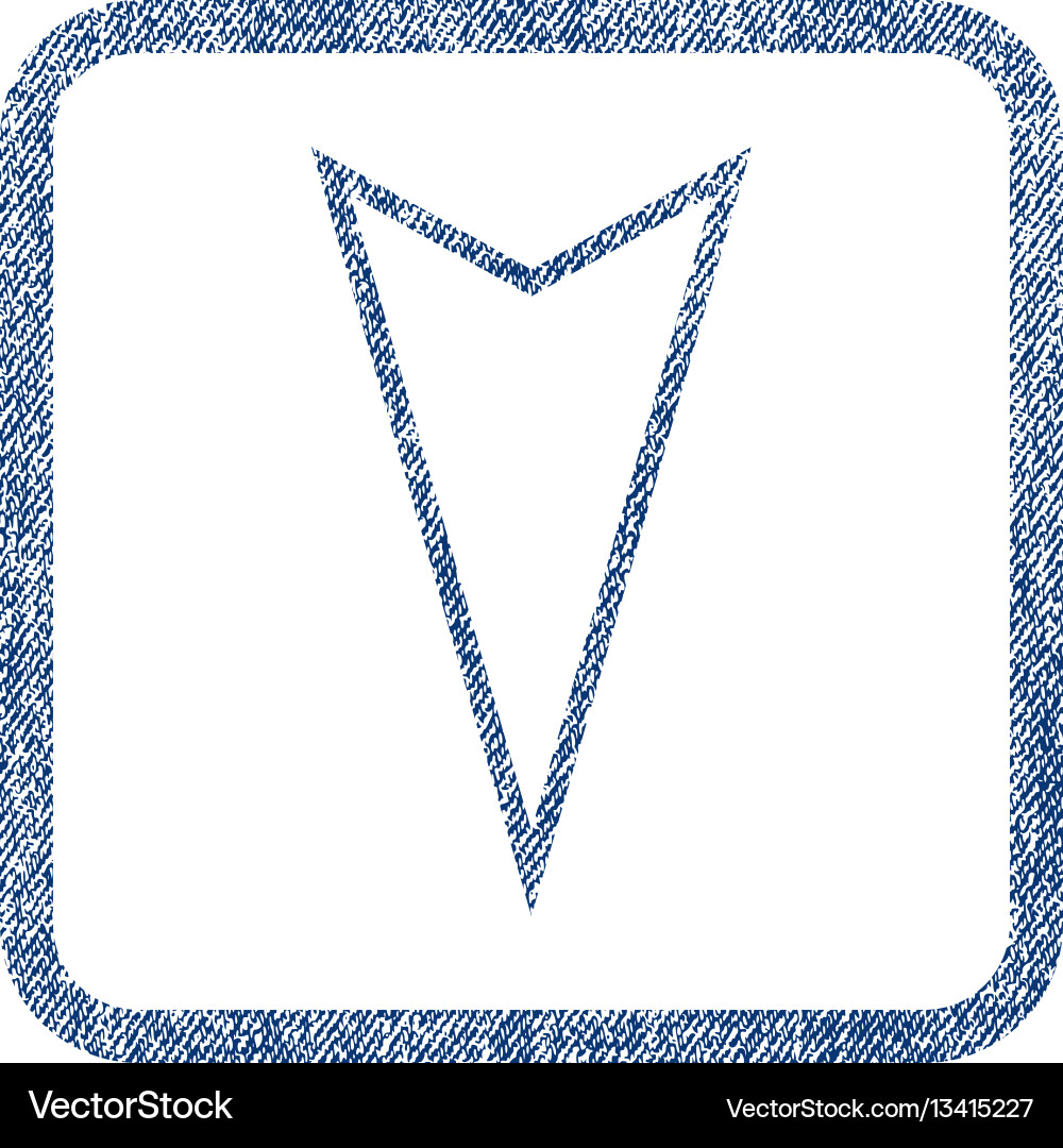 Pointer down fabric textured icon Pointer down fabric textured icon Vector Image