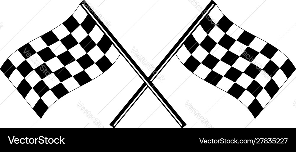Racing flags with chess pattern design element Racing flags with chess pattern design element vector image