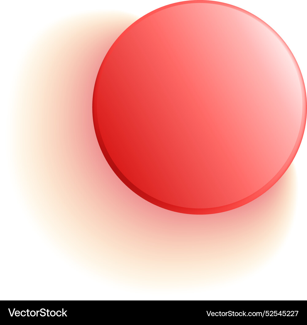 Red notification circle template empty realistic vector image