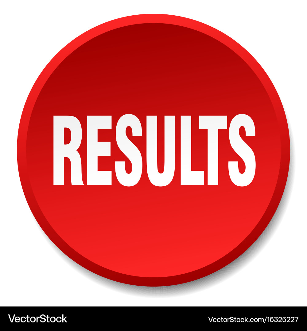 Results red round flat isolated push button Vector Image