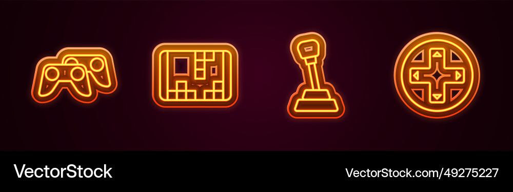 Set line game controller or joystick portable Vector Image
