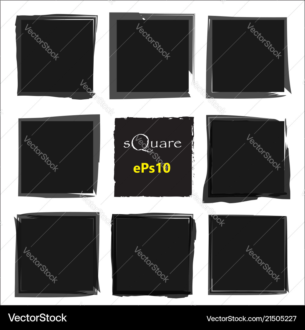 Set of empty scribble square frame design Vector Image