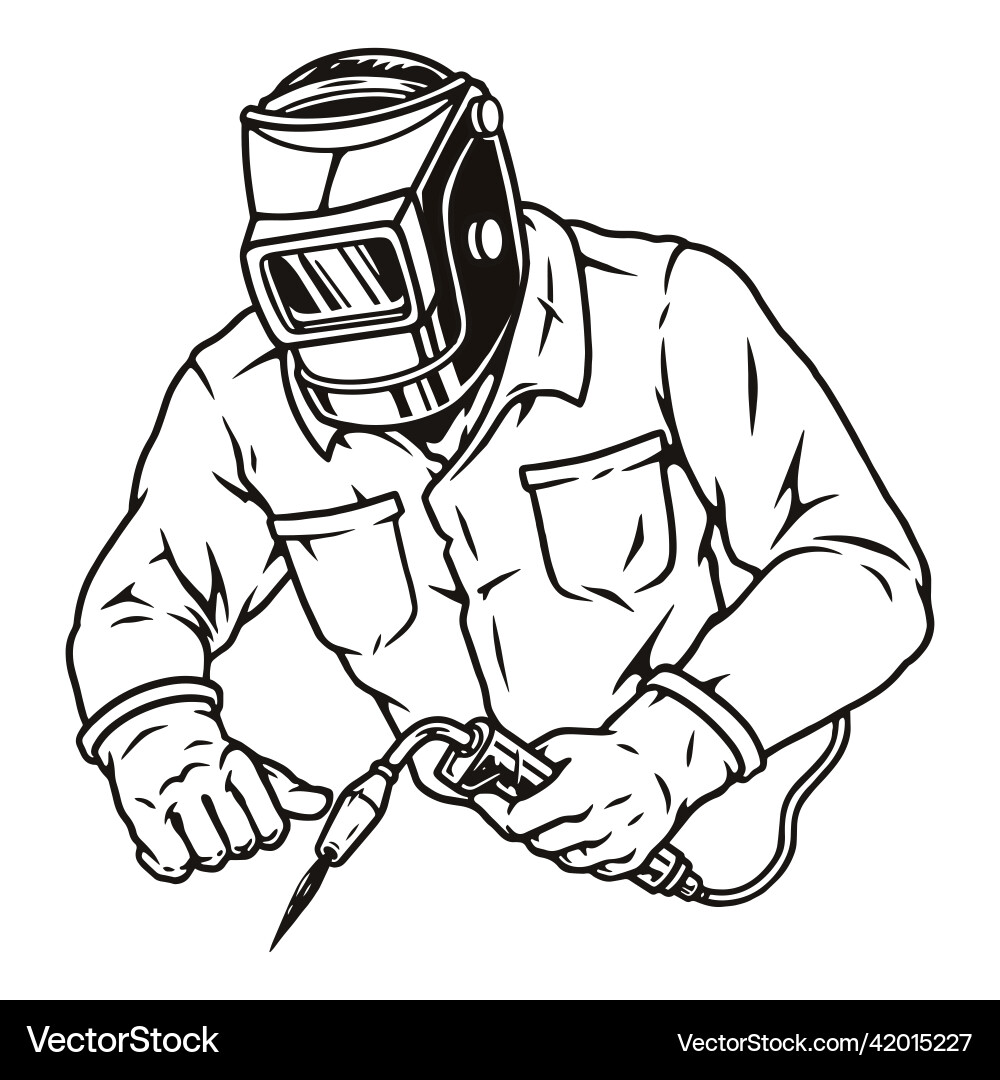 Welder Using Gas Torch vector image