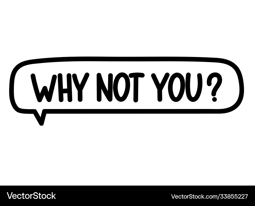 Why not you inscription text in speech bubble vector image