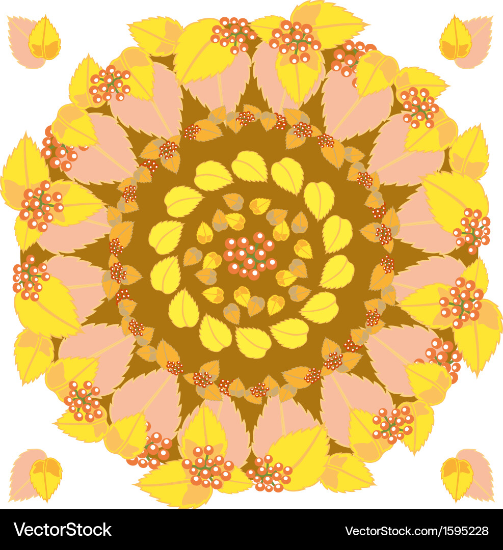 Autumn round pattern Vector Image