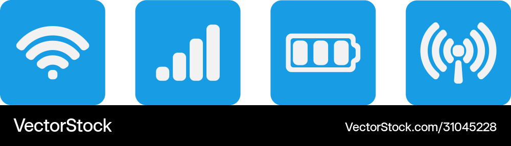 Button communication set icons in flat style Button communication set icons in flat style Vector Image