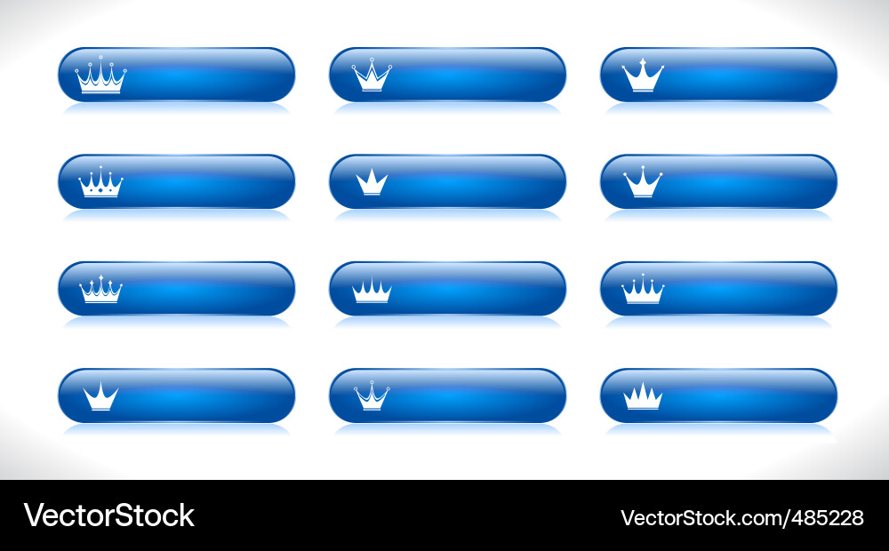 Buttons for web with crowns Vector Image