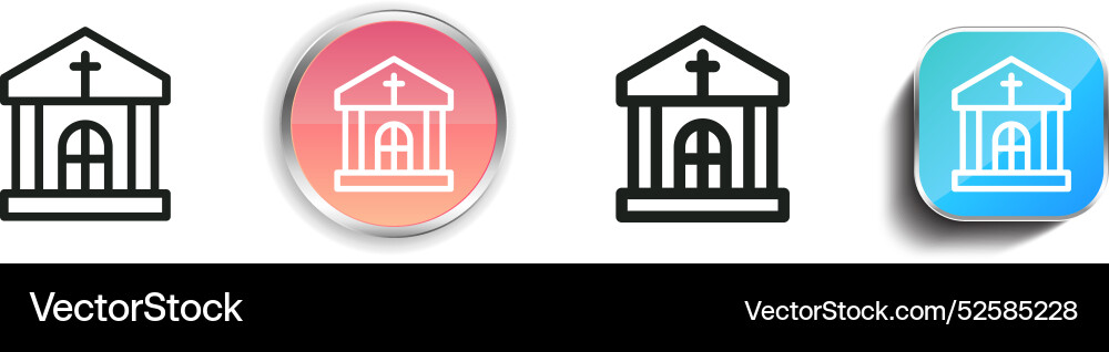 Charnel house icon thin linear regular and button Charnel house icon thin linear regular and button Vector Image