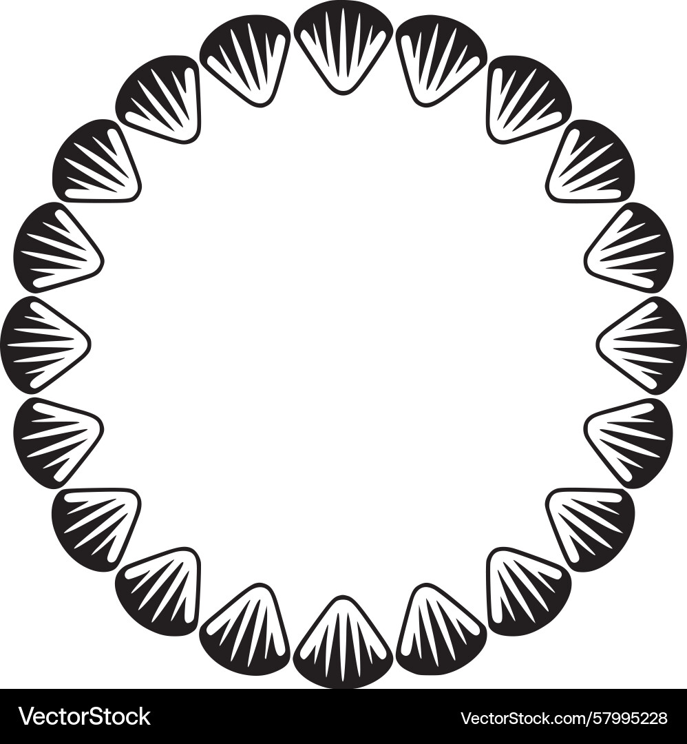 Circular Shell Border Vector Image