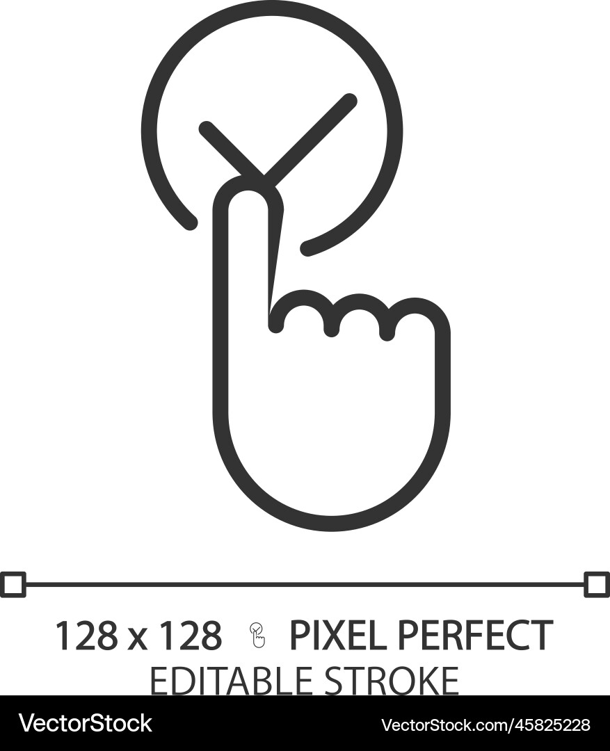 Click accept button pixel perfect linear icon Click accept button pixel perfect linear icon vector image