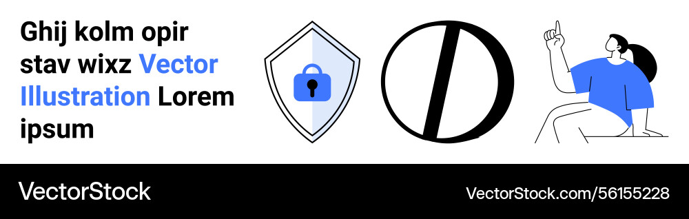 Data security shield with lock icon and thoughtful Data security shield with lock icon and thoughtful vector image