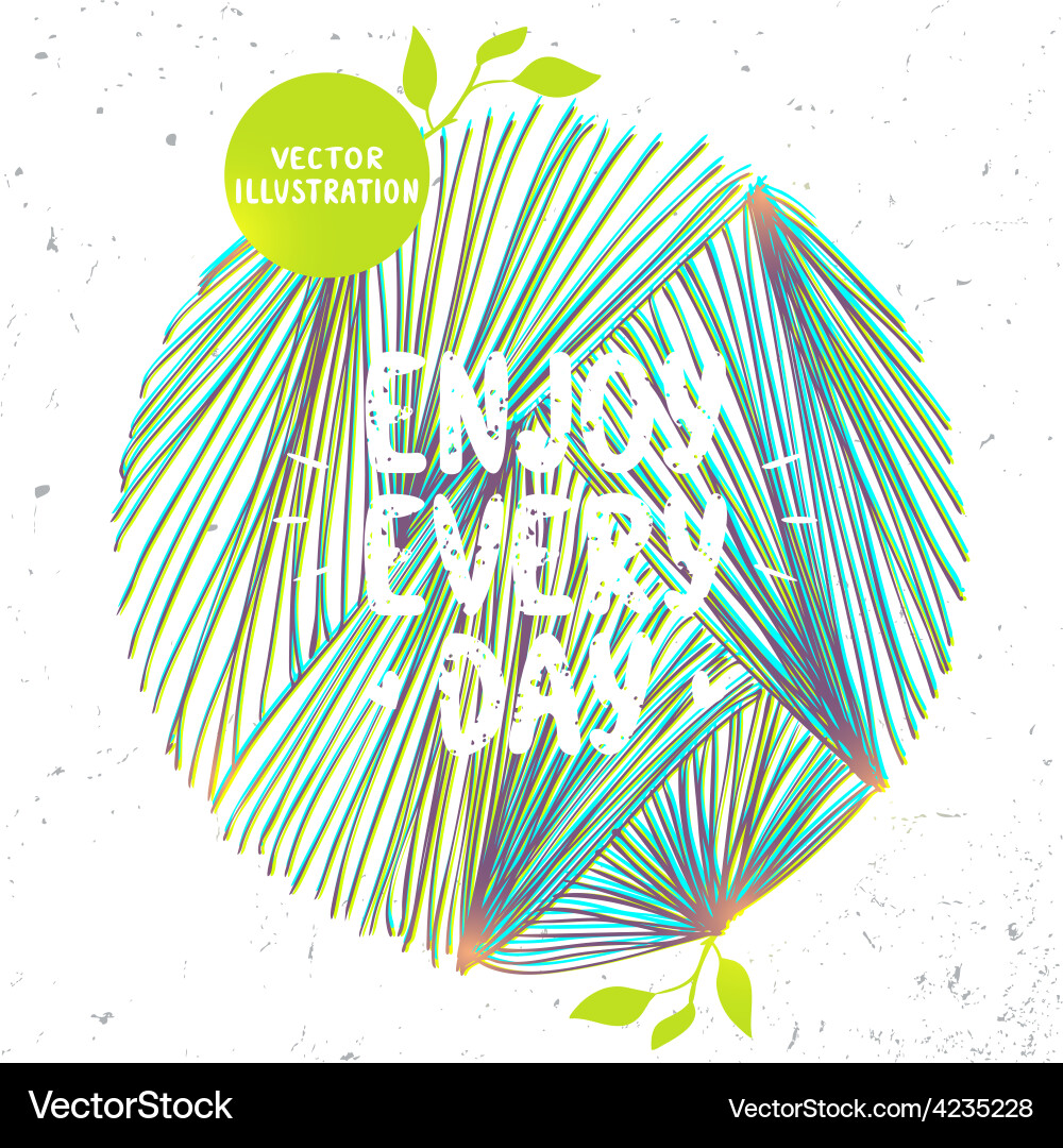 Dynamic Line Circle with Leaf vector image