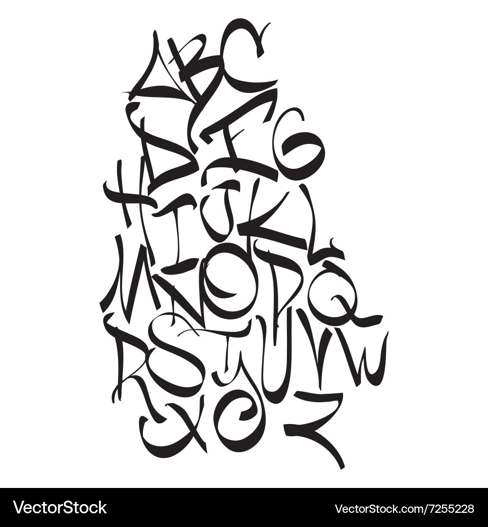 Expressive dynamic composition of a font Vector Image