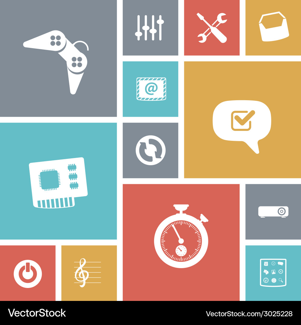 Flat design icons for user interface vector image
