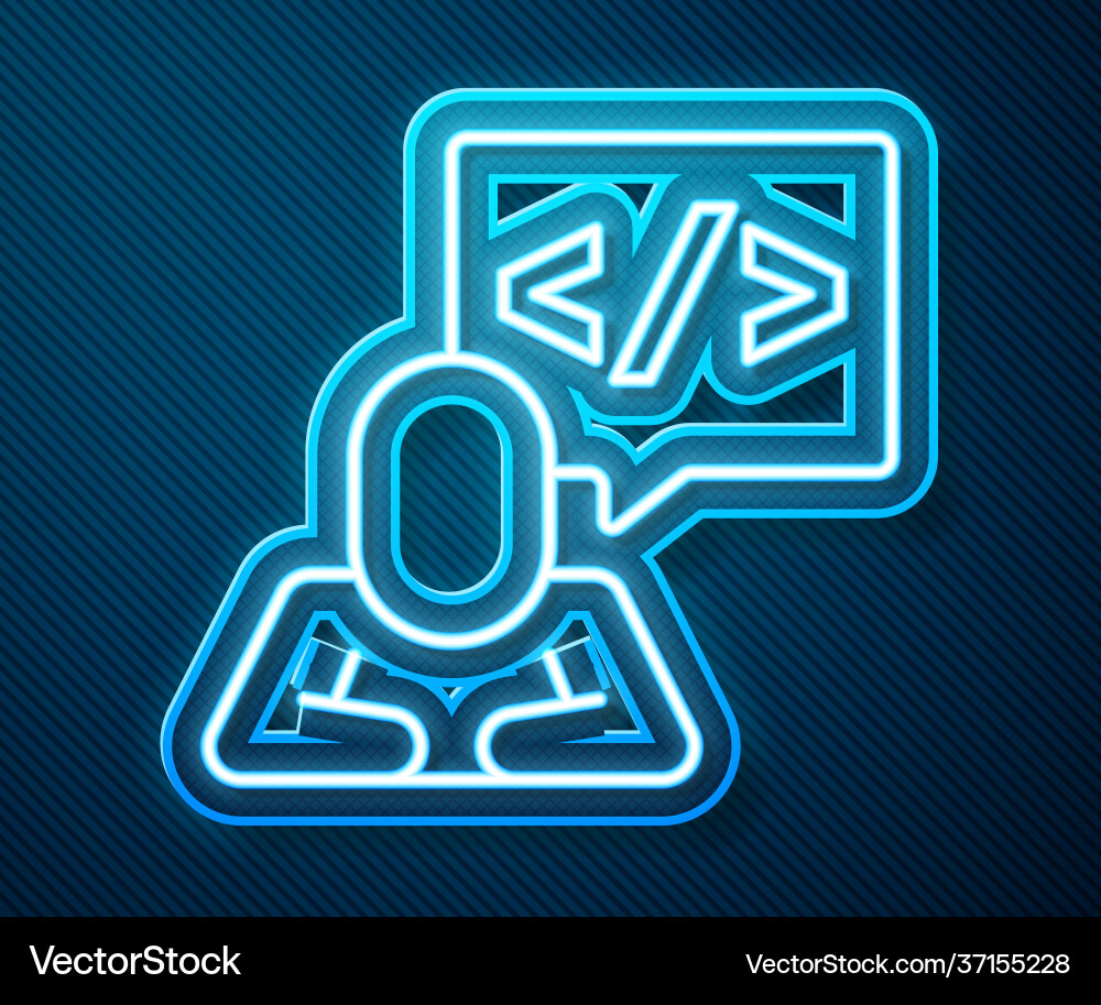 Glowing neon line web design and front end Glowing neon line web design and front end Vector Image