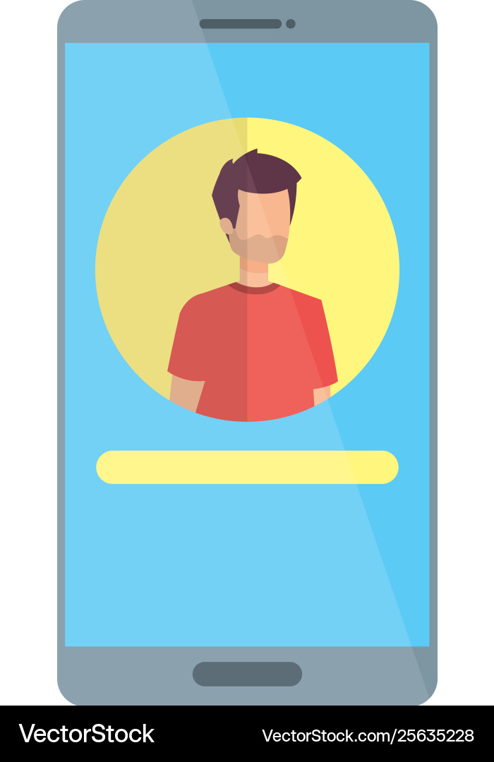 Man acount social in smartphone device character Vector Image