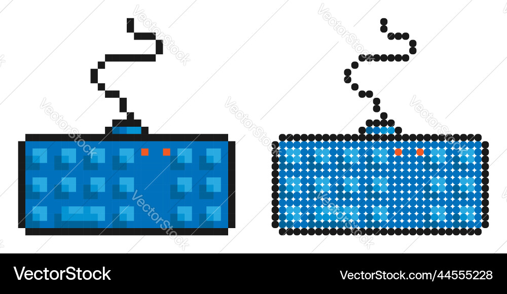 Pixel icon personal computer keyboard letters Pixel icon personal computer keyboard letters Vector Image