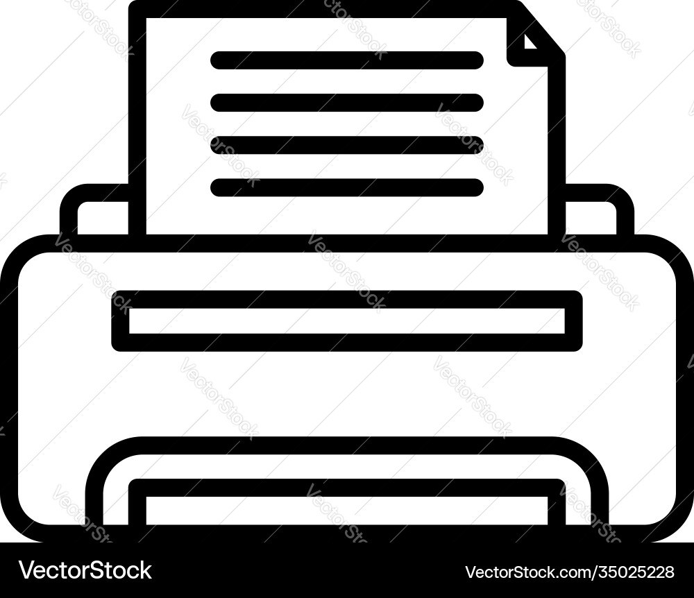 Printing report icon outline style Printing report icon outline style vector image