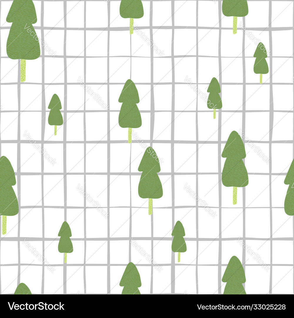Random new year seamless pattern with fir tree Vector Image