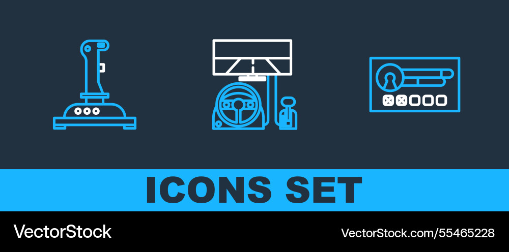 Set line create account screen joystick Set line create account screen joystick vector image