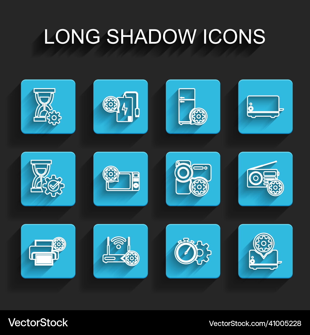 Set line printer setting router and wi-fi Vector Image