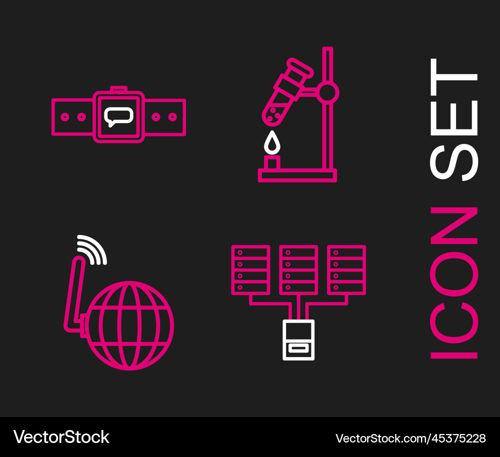 Set line server data web hosting social network Set line server data web hosting social network Vector Image