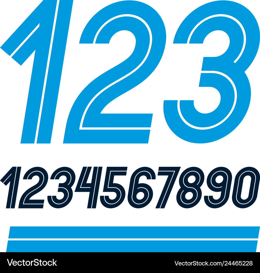 Set of rounded numerals made with white lines can Set of rounded numerals made with white lines can vector image