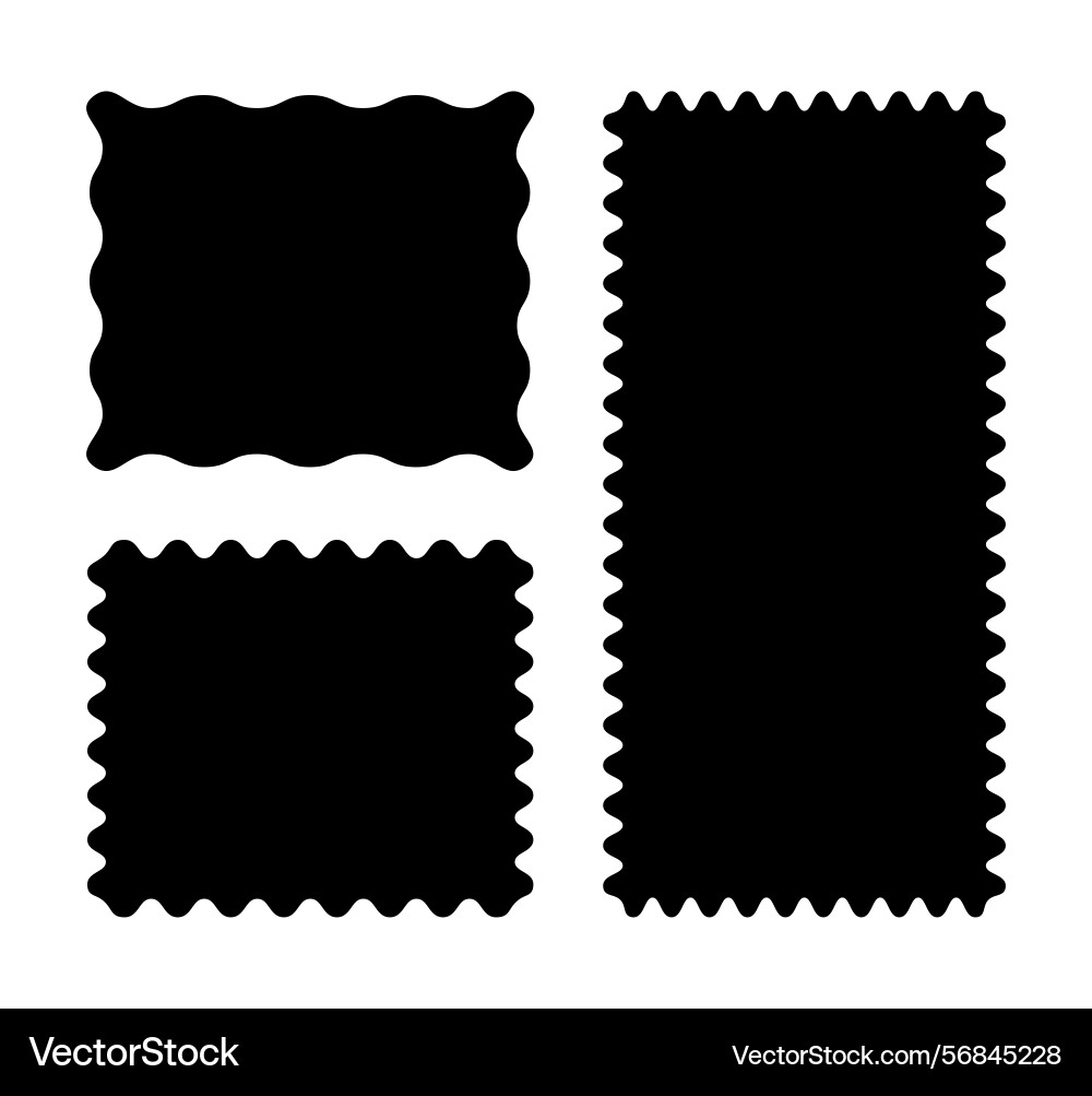 Simple rectangular patterns with squiggly borders Simple rectangular patterns with squiggly borders vector image