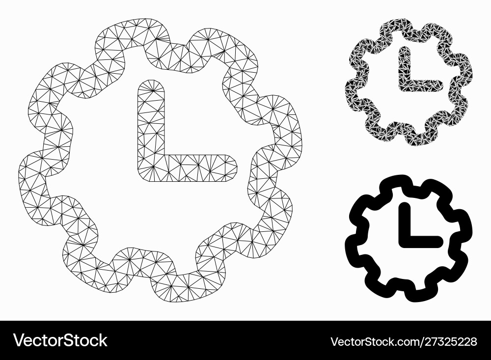 Time setup mesh carcass model and triangle Time setup mesh carcass model and triangle vector image